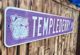 Véritable Panneau Routier Américain - TEMPLEDERRY DRIVE - 91,5cm x 22cm - Provenance Indiana