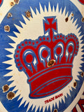 EXCEPTIONNEL - Véritable enseigne Red Crown Gasoline en porcelaine émaillée - Années 1920’s - Double face avec fixation latérale - Import USA - Environ 47x46cm