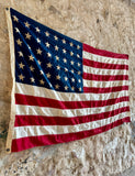 Véritable drapeau américain 48 étoiles - Années 1940’s - 100 % coton - Étoiles brodées - Provenance Indiana, USA