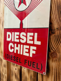 Panneau en métal Texaco Diesel Chief - Sous licence officielle - Époque 1980’s - Import USA