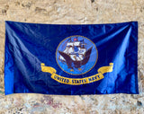 Véritable drapeau de US Navy ! 1,22 m x 0,76 m - MADE IN USA - Provenance Virginie