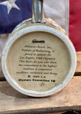 INÉDIT - Chope Budweiser en grès céramique - Édition Jeux Olympiques Los Angeles 1984 - Époque 1980’s - Import US