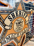 UNIQUE ET EXCEPTIONNELLE - Horloge Sheriff Michigan - Fabriquée pour le départ en retraite d'un policier - Années 1980's