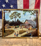 Cadre américain représentant un ancien General Store ! Import USA - 25,5cm X 21,5cm