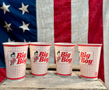 RARE - Lot de 04 Gobelets cirés Big Boy® - Époque 1990’s - MADE IN USA