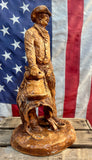 Sculpture Cowboy américain en plâtre - Années 1970’s - Provenance Iowa, USA