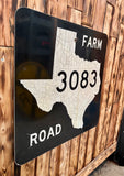 RARE - Véritable Panneau Routier Américain - Texas Farm Road 3083 - 61x61cm - Provenance Texas