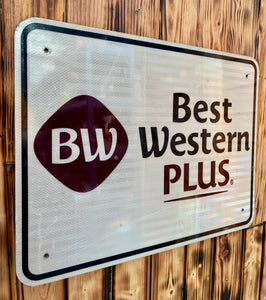 Véritable panneau Routier Américain - Motel Best Western - 61x46cm - Provenance Kentucky