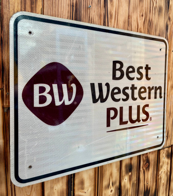 Véritable panneau Routier Américain - Motel Best Western - 61x46cm - Provenance Kentucky