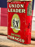 Véritable boîte de tabac en métal - Union Leader - Époque 1930’s - Provenance Michigan