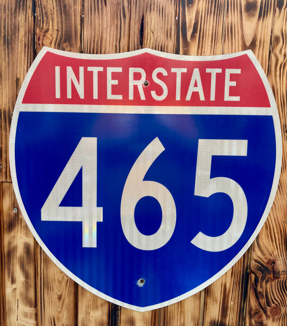 Véritable panneau Routier Américain - INTERSTATE 465 - 61x61cm - Provenance Indiana