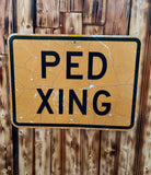 Véritable panneau Routier Américain - PED XING (Crossing) - 61x46cm - Provenance Nevada