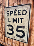 Véritable panneau routier Américain - SPEED LIMIT 35 - 76x61cm - Provenance Indiana, USA
