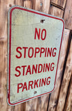 Véritable panneau routier Américain - NO STANDING PARKING - 46x30cm - Provenance Michigan, USA