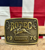 Véritable Boucle de Ceinture National Finals Rodeo 1976 - MADE IN USA - Provenance Oklahoma, USA