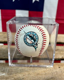 Véritable balle de baseball commémorative - Florida Marlins Bryan Harvey - Dans sa boîte de présentation - Import USA