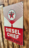 Panneau en métal Texaco Diesel Chief - Sous licence officielle - Époque 1980’s - Import USA