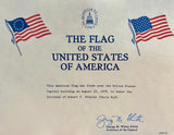 EXCLUSIF : Le drapeau des États-Unis qui a flotté sur le Capitol des États-Unis le 22 Août 1979 ! Avec certificat d’authenticité signé - Provenance Michigan