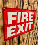 Véritable panneau Américain FIRE EXIT - 51x35,5cm - Provenance Iowa, USA