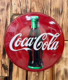 Véritable panneau Rond Coca-Cola® - Diamètre 30cm - Édition 1990 - Provenance Nebraska, USA