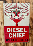 Panneau en métal Texaco Diesel Chief - Sous licence officielle - Époque 1980’s - Import USA