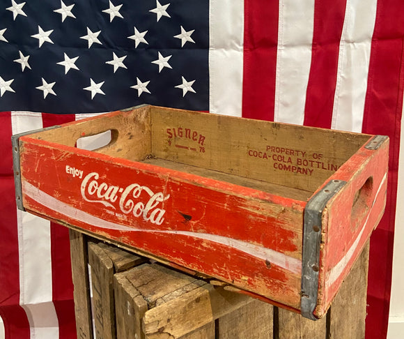 Véritable caisse en bois Coca-Cola - Époque 1970’s