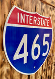 Véritable panneau Routier Américain - INTERSTATE 465 - 61x61cm - Provenance Indiana