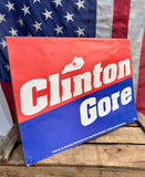 Véritable panneau de campagne présidentielle Clinton - Kentucky - Élection de 1992 - Import USA