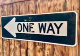 Véritable panneau Routier Américain - ONE WAY - 91,5X31cm - Provenance Texas