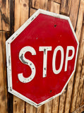 RARE - Véritable panneau routier Américain - STOP en relief - Années 1950's - 61X61cm - Provenance Indiana, USA