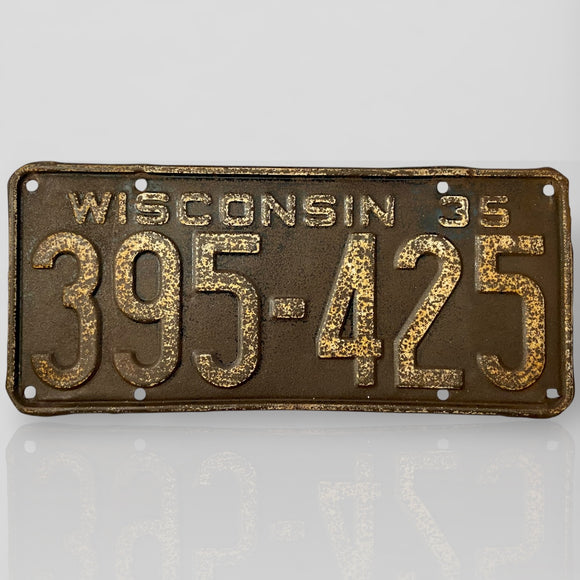 Véritable plaque du Wisconsin de 1935 ! (90 ans) - 395425