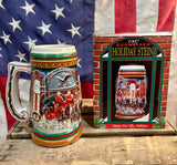 INÉDIT - Chope Budweiser Collector - Home For The Holidays - AVEC SA BOÎTE D’ORIGINE ! - 1997 - Import USA