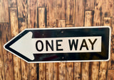 Véritable panneau Routier Américain XXL Californien - ONE WAY - 1m22 X 41cm - Provenance Californie