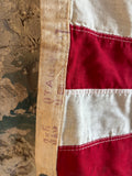 Véritable drapeau américain 48 étoiles - Années 1940’s - 100 % coton - Étoiles brodées - Provenance Indiana, USA