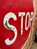 RARE - Véritable panneau routier Américain - STOP en relief - Années 1950's - 61X61cm - Provenance Indiana, USA
