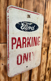Véritable panneau Américain Ford Parking Only - 46x31cm - Provenance Michigan