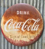 EXCEPTIONNEL - Véritable bouton Coca-Cola de 1949 - Près d’un mètre de diamètre ! - Pièce exceptionnelle - Provenance Ohio