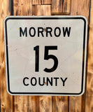 Véritable panneau Routier Américain MORROW COUNTY - 45,5x45,5cm - Provenance Ohio