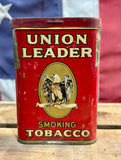 Véritable boîte de tabac en métal - Union Leader - Époque 1930’s - Provenance Iowa