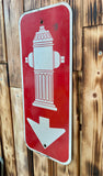Véritable panneau Routier Américain BORNE INCENDIE USA - 46,5 X 20,5cm - Provenance Indiana