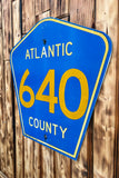 Véritable panneau Routier Américain ATLANTIC COUNTY - 61x61cm - Provenance New Jersey