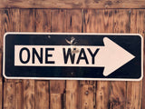 Véritable panneau Routier Américain - ONE WAY - 91,5X31cm - Provenance Texas