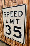 Véritable panneau routier Américain - SPEED LIMIT 35 - 76x61cm - Provenance Michigan, USA