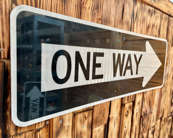 Véritable panneau Routier Américain - ONE WAY - 91,5X31cm - Provenance Texas