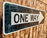 Véritable panneau Routier Américain - ONE WAY - 91,5X31cm - Provenance Texas