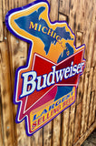 Enseigne publicitaire en métal XXL - Bière Budweiser Michigan - 71x69cm - Import USA
