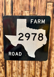 RARE - Véritable Panneau Routier Américain - Texas Farm Road 2978 - 61x61cm - Provenance Texas