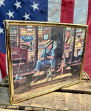 Cadre américain représentant la devanture d'un ancien General Store ! Import USA - 25,5cm X 21,5cm