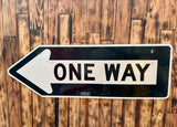 Véritable panneau Routier Américain XXL Californien - ONE WAY - 1m22 X 41cm - Provenance Californie