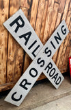Veritable panneau Routier Américain - RAILROAD CROSSING - environ 90x90cm - Provenance Michigan, USA